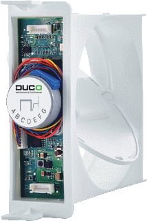 Duco Focus CO2 regelklep 75 m3/u voor woonkamer en keuken, wit