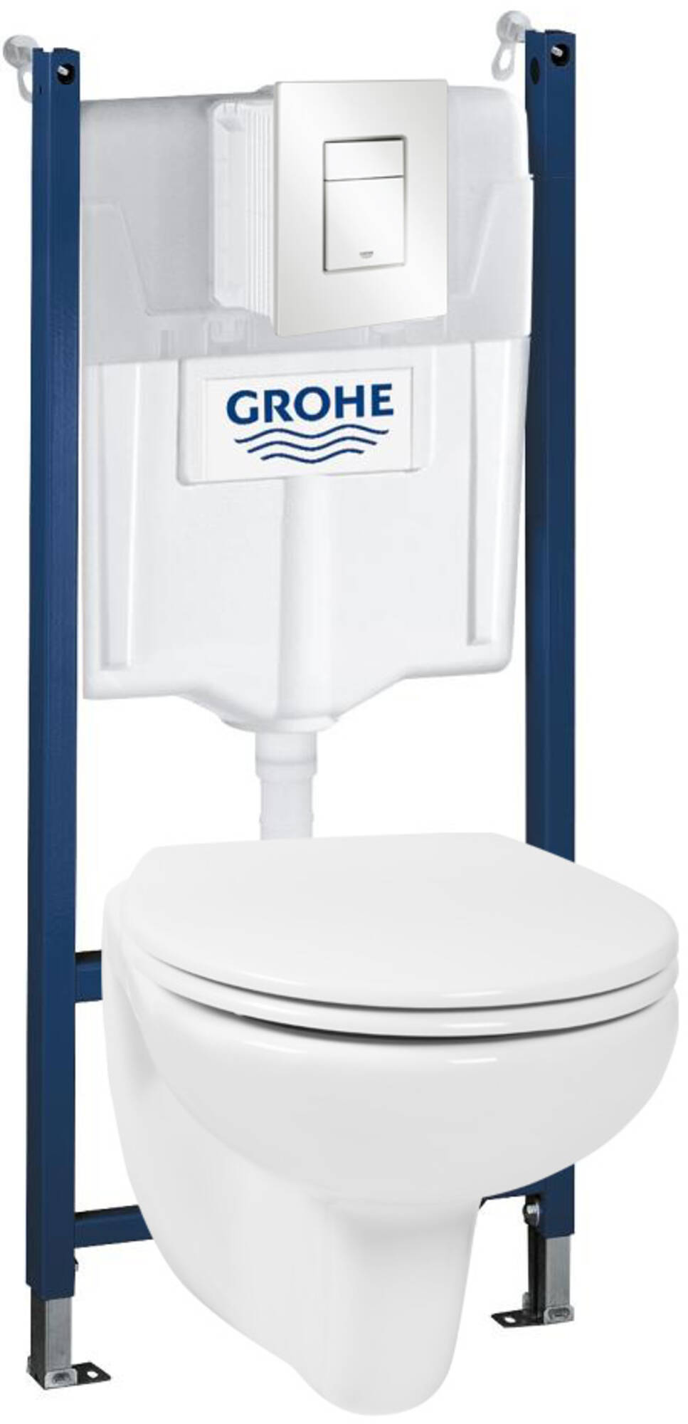 Grohe toiletset met softclose en quickrelease hangtoilet, wit bedieningspaneel en Rapid SL inbouwreservoir