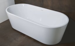 Luca Sanitair Primo vrijstaand bad inclusief afvoerset chroom 178 x 80 x 56 cm, glanzend wit